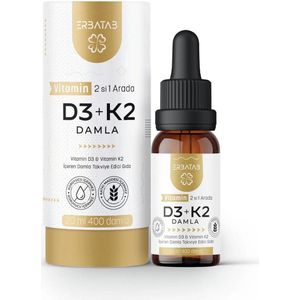 ERBATAB Vitamine D3 + K2 Druppels 2 in 1 - 20 ml & 400 druppels
