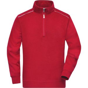 James & Nicholson Solid sweater met rits JN895 - Rood - 4XL