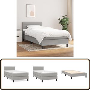 vidaXL Boxspring Bed - Lichtgrijs - 100x200 cm Boxspringbed - Bed Frame - Slaapkamer Meubels - Tweepersoonsbed - Grijs Bed