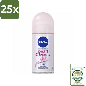 25 x NIVEA - Deodorant Roller - Parel & Schoonheid - Anti-Transpirant - 50 ml - Grootverpakking - Deodorant Roller - Anti-Transpirant - Okselbescherming - Zachte Oksels - Langdurige Bescherming