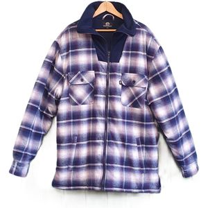 KM Workwear Thermohemd - fleece kraag - blauw geruit - maat 3XL