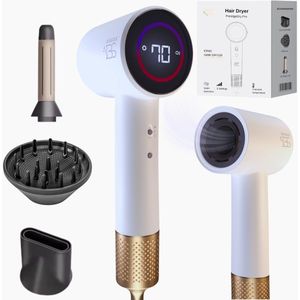 BAESS Föhn met Diffuser - Ionische Haardroger - Krullen - 8 Standen - Hair dryer - Haarföhn - Reisföhn - Coolshot - Ivory