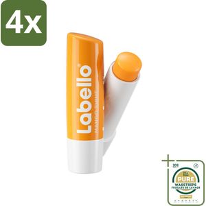 Labello – Lippenbalsem -- Mango Shine – 4,8 g - Voordeelverpakking - 4 stuks - Hydratatie - Natuurlijke glans