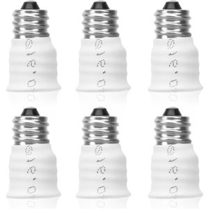 6-teiliger E14-auf-E12-Glühbirnen-Adapter Lampenkonverter für Garagen(Weiß)