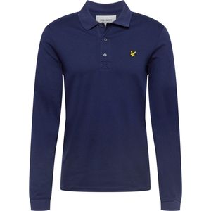 Lyle and Scott - Longsleeve Polo Navy - Regular-fit - Heren Poloshirt Maat XL