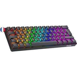 60% Mechanisch Gaming Toetsenbord met Hot Swappable Switches en RGB Achtergrondverlichting - ISO FR AZERTY