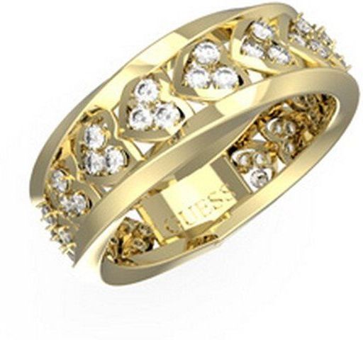 Guess - Ring - Geel Goud - Roestvast Staal - Zirkoon