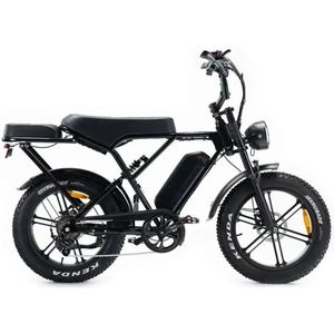 OUXI C90 Elektrische Fatbike - Inclusief Voetsteuntjes - Inclusief Voorrekje - Ingebouwd Alarmsystseem - NFC-chip - 20 Inch - 250W Motor - 7 Versnellingen - 60 km Actieradius - Hydraulische Schijfremmen - Zwart