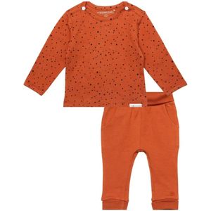 Noppies babyset Unisex: Shirt Little One en Broek Bobby Spicy Ginger maat 56