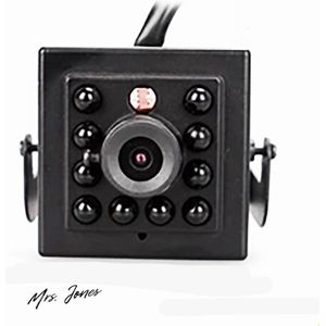 Mrs. Jones Premium Mini POE IP Verborgen Camera - 4MP - Groothoek - P2P Remote View - Onzichtbare Infrarood - Bewegingsdetectie - Nachtzicht