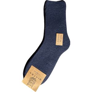 green-goose® Alpaca Herensokken - Wollen Sokken - 1 Paar - Blauw - 100% Alpaca Wol - Maat 39-42 - Heerlijk Warm en Rekbaar