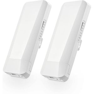 Punt-tot-punt WLAN WiFi-brug buiten met 2 ethernetpoorten, 5 GHz, tot 3 km afstand, 100 Mbit/s, 24V PoE-adapter