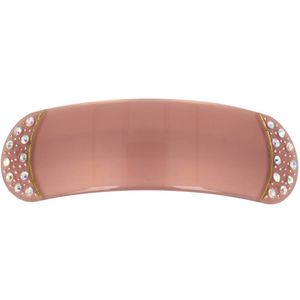 Haarsoires Haarspeld Roze Glanzend – 9 cm – Afgerond – Met Strass & Glitter Steentjes - Patentspeld Haarclip - Haarspelden voor Dames - Haarklem - Haarclip - Haaraccessoires - Hair Clip - Decoratieve Haaraccessoire
