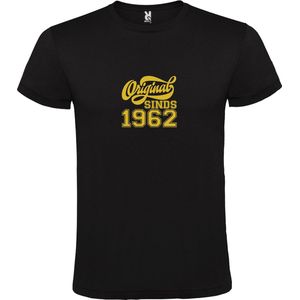 Zwart T-Shirt met “Original Sinds 1962 “ Afbeelding Goud Size XS