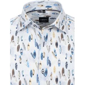 Venti Overhemd Met Surfboards Kent Kraag Modern Fit - M