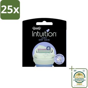 25 x Wilkinson Sword - Navulmesjes - Intuition Mesjes Dry Skin - Verzachtend - 3 mesjes - Grootverpakking - Scheermesjes Droge Huid - Scheermesjes Verzachtend - Scheermesjes Voor Droge Huid - Scheermesjes Met Schuim - Scheermesjes Voor Vrouwen