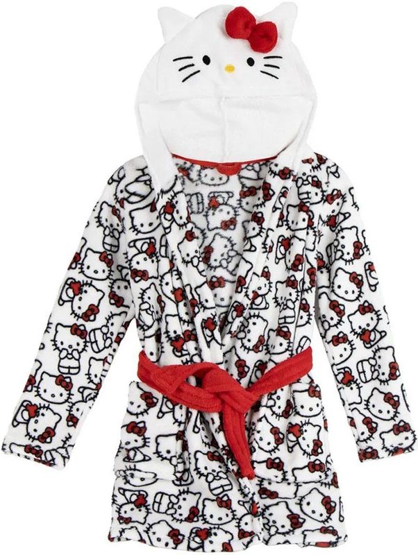 Hello Kitty Badjas – Meisjes & Dames – Zachte Fleece met Capuchon – Warm & Comfortabel – Officieel Sanrio