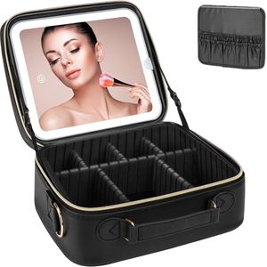 Schmink koffer - Kapperskoffer trolley - Visagie make up koffer trolley - Schminkkoffer - Beauty case - Cosmetica koffer - Ideaal voor reizen - To go