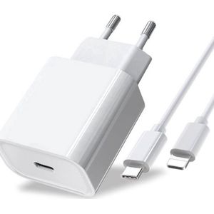 Oplader USB C - Snellader inclusief Oplaadkabel van 1 meter - Geschikt voor Apple iPhone en iPad