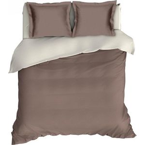 Romanette Comtesse flanel dekbedovertrek Taupe/ Ivoor 1-persoons (140x200/220 cm + 1 sloop)