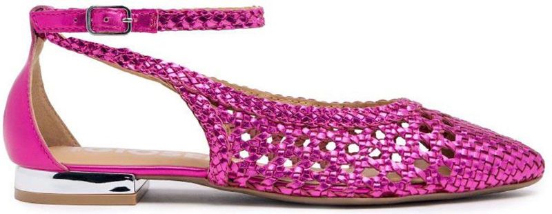 Gioseppo - Dell - Ballerina - Zwart - Gebreid met Leren Bandje