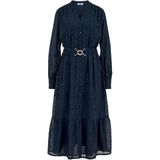 WE Fashion - Jurk - Donkerblauw - Maxi - Pofmouwen - Knoopsluiting