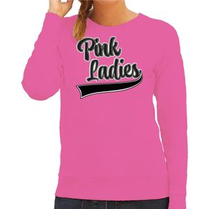 Bellatio Decorations Verkleed sweater voor dames - Pink Ladies - roze - Grease - carnaval/themafeest XS