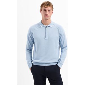 No Excess - Trui - Lichtblauw - Recht Model - Halve Rits