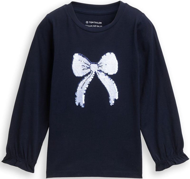 Tom Tailor Shirt met lange mouwen en omkeerbare pailletten