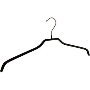 De Kledinghanger Gigant - Kledinghanger - Volwassenen - 8319 - 10 Stuks - Blousehanger - Shirthanger - metaal - Zwart - Anti-slip Coating - 46 cm - Kleerhanger (8319_00/10)