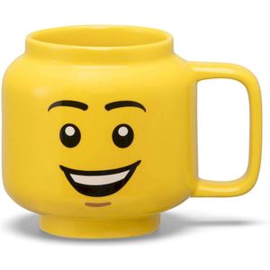 LEGO - Keramische Mok Hoofd Happy Boy 255 ml - Aardewerk - Geel