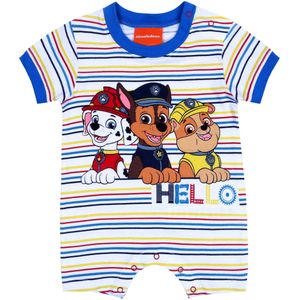 Witte HELLO Psi Patrol gestreepte jongensbumpers met kleurrijke strepen