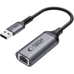 Tech-Protect - Ultrabost - USB 3.0 naar Ethernet RJ45 - Zwart