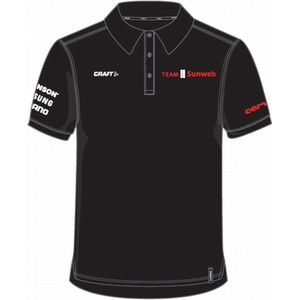 Craft Casual Poloshirt  Unisex Zwart Rood / TEAM SUNWEB POLO PIQUE BLACK - S