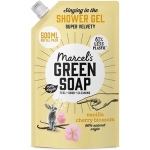 Marcel's Green Soap - Shower Gel - Navulling - Vanille & Kersenbloesem - Krachtige werking - 500 ml - 1 stuk