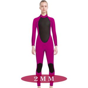 Nivard Wetsuit Dames - Swimsuit - Shorty - Surfpak - Duikpak - Lange Mouw - Zwemsuit - Paars - S