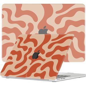Lunso - Geschikt voor MacBook Air 13 inch M2 (2022) - cover hoes - Orange Fever