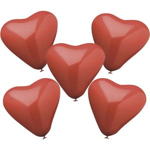 20x stuks Rode hartjes ballonnen 26 cm - valentijn versiering / decoratie