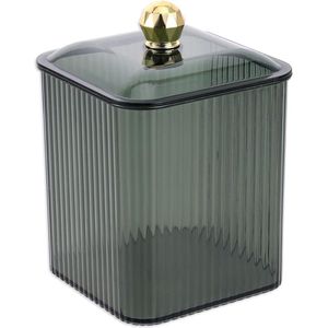 Wattenstaafjeshouder acryl - opbergdoos voor wattenschijfjes met deksel - badkamer organizer .