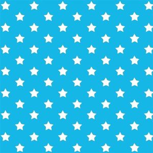 2x rollen decoratie plakfolie blauw met sterren 45 cm x 2 m zelfklevend - Jongenskamer decoratie - Decoratiefolie - Meubelfolie