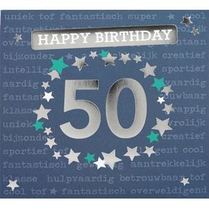 Depesche - Pop up muziekkaart met licht en de tekst ""Happy Birthday - 50"" - mot. 008