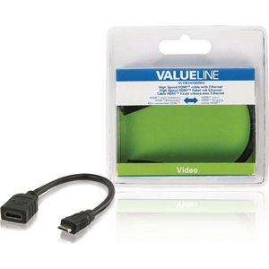 Valueline Vlvb34590b02 High Speed Hdmi -kabel met Ethernet  Hdmi Mini-connector - Hdmi Input 0,20 M Zwart