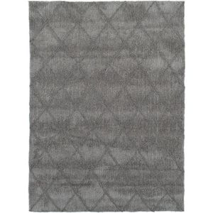 Modern tapijt met ruitdessin grijs - 155 x 220 cm