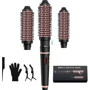 Thermische borstel 32/38 mm met 2 reserveborstels - Hot Brush ronde borstel