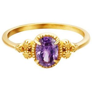 Stainless steel ring -zircon- Purple-paars- 17-yehwang | Cadeau voor haar | Tieners | Moederdag