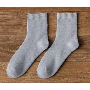 5 Paar 100% wollen Sokken - Zacht, Warm & Ademend - Lichtgrijs - Effen Kleur