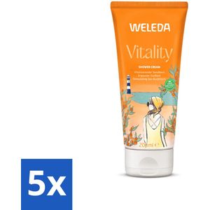 WELEDA - Douchecrème Duindoorn Vitality - 200 ml - Bulkverpakking - 5 stuks