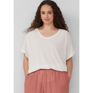 T-shirt - Loose-fit - V-hals - Linnenmix