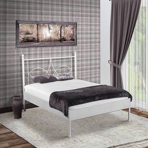 Bed Box Wonen - Metalen bed Sun - zilver - 140x210 - metaal