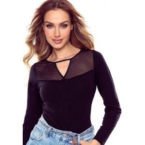 Eldar Heidi- katoen blouse met lange mouwen-zwart - korting S
